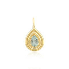 Aquamarine Bezel Drop 14K