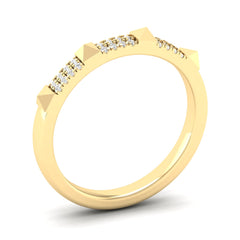 Diamond Spike Gold Ring 14k