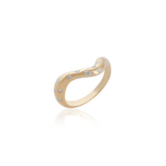 Diamond Inlay Gold Ring 14k