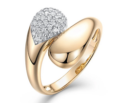 Diamond and Bod Gold Ring 14K