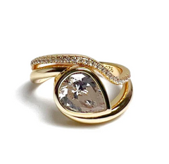 Half Open Pave Double White Band