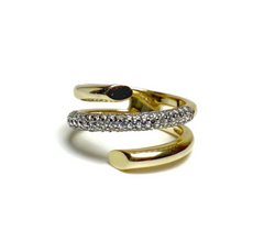 Gold Diamond Spiral Ring