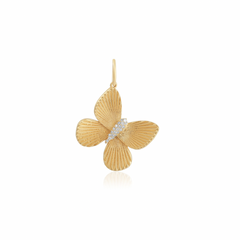 Gold Butterfly Diamond Charm 14k