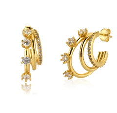 Triple Diamond Hoop