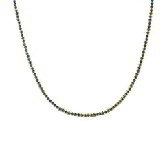 Gold Sapphire Mini Tennis Necklace