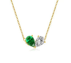 Overlap Heart Leaves Pendant Necklace