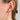 Half Diamond Circle Gold Studs 14k