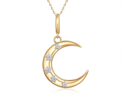 Half Moon Diamond Charm 14k