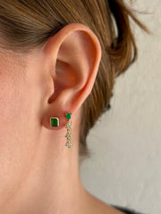 Mini Oval Gold Sapphire Stud 14K