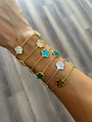 Three Clover Mother of Pearl Bracelet