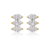 Mini Oval Gold Sapphire Stud 14K