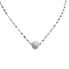 Single Pearl Gold Necklace